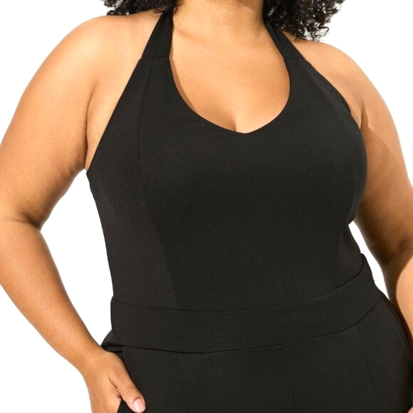 ❤️NWT VINTAGE TORRID JUMPSUIT / CATSUIT - MARILYN MONROE HALTER w/POCKETS - PLUS - Picture 4 of 13